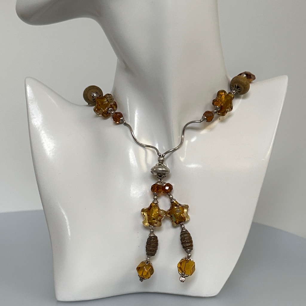 Amber 925 Sterling Silver Long Necklace